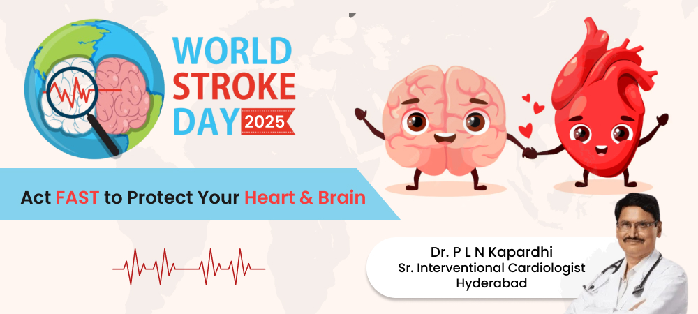 World Stroke Day 2025 awareness banner emphasizing stroke prevention and the importance of acting FAST to protect heart and brain health.